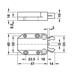 Door lock for furniture doors without handles, caravans and motorhomes, BROWN - Img 2