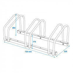 Galvanised steel outdoor bicycle rack, 3 places - Img 7