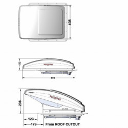 Hatch ventilator 40 x 40 "Airxcel Maxxfan Deluxe", remote control, rain, opaque cover - Img 5
