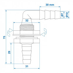 L-connection for water tank, hose both ends Ø10 -12mm - Img 5