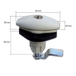 Lock for garage door for motorhomes, 80 x 40 mm, ALB - Img 2