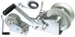 Manual winch with two speeds, metal base included, max 1125 kg