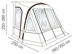 One Beam inflatable tent for caravan or motorhome, 250 x 350 cm - Img 8