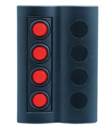Panel with 4 LED lighting switches and automatic fuses, marine standard