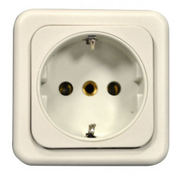 Priza 220V cu rama inclusa, gri deschis