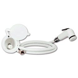 Round external shower, hose and shower head included for caravans or motorhomes