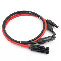 Set of 2 solar panel extension cables, 6 mm², 2 x 5 m, Red/Black