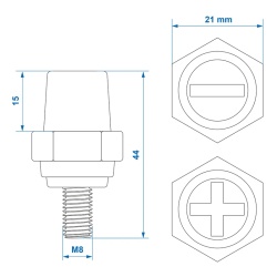 Set of zinc terminals for LiFePO4 batteries, M8 screw - Img 4