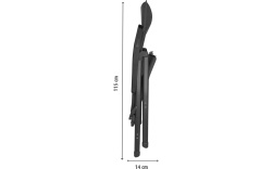 Set scaun pliant Berger Genova 3D Mesh cu suport pentru picioare, antracit - Img 5
