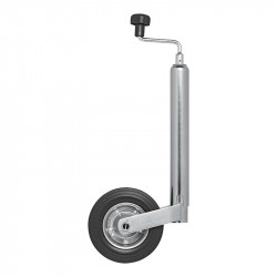 Support / manoeuvring wheel, 48mm tubing, solid rubber, load 150 kg