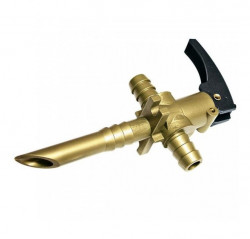 Universal water outlet tap with 2 inlets for 10 or 12 mm hose
