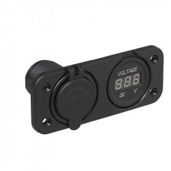 USB 2 x 2100 mA and voltmeter double socket kit, fl flush mountable - Img 4