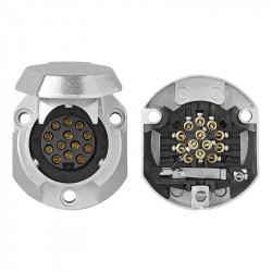 13-pin socket for caravans or trailers, metal, 12V - Img 7