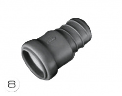Adapter from pipe to 26 mm spiral hose