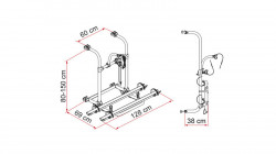 Bicycle carrier "Fiamma Carry-Bike PRO" for motorhomes, 80 -150 cm - Img 5