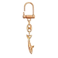 Brass keyring, shark design