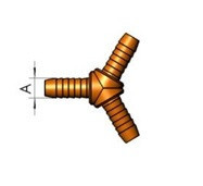 Brass "Y" connection for 8 mm gas hose
