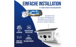 Cameră suplimentară wireless Falcon cu panou solar pentru sistemul cu cameră magnetică FN-MWCS7-R, alb - Img 4