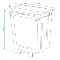 Collapsible waste bin 8l for caravans or motorhomes with lid and fastening system - Img 5