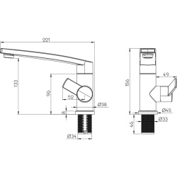 Contur S hot/cold water coil, ceramic cartridge, mounting hole diameter ∅ 33mm - Img 3