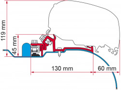 Fiamma F80 awning adaptor for Iveco Daily ≥ 2006 ≤ 2014 H2 - L2/L3