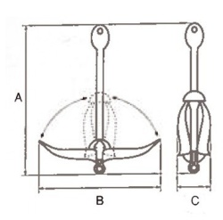Folding anchor made of galvanised steel, 6 kg - Img 2