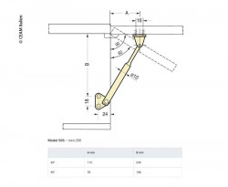Hinge with spring 20 cm for caravan suspended cupboard doors - Img 2