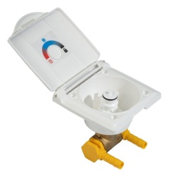 Hot and cold water mixer tap, hose and shower head included for caravans or motorhomes