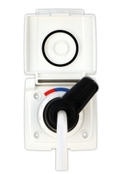 Hot and cold water mixer tap, hose and shower head included for caravans or motorhomes