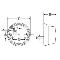 Lampa de gabarit remorci, pozitie fata (alb) diametru 62 mm mm,Hella - Img 2