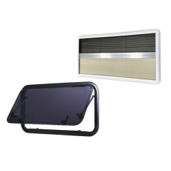 MASIS aluminium-framed window with built-in blind, 850 x 450 mm