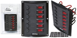 Panou cu 6 intrerupatoare basculante cu sigurante incluse, standard marin - Img 2