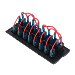 Panou cu 8 intrerupatoare iluminare LED si sigurante automate, standard marin - Img 4