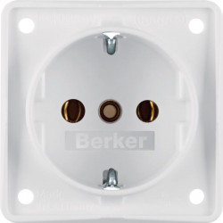 Priza Schuko pentru sistemul electric Berker Integro, ALB POLAR - Img 1