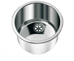 Round stainless steel sink, diameter 33 cm x H18 cm