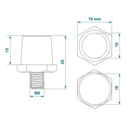 Set borne alama pentru bateriile LiFePO4, surub M8 - Img 5