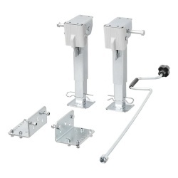 Set of 2 crank handle stabilisers for stabilising motor homes