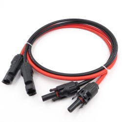 Set of 2 solar panel extension cables, 4 mm², 2 x 1 m, Red/Black - Img 2