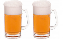 Set of plastic beer mugs 500 ml, 2 pcs
