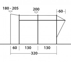 Side tent "Wimberly" for minibus, 310 x 260 cm, installation height 180 - 205 cm - Img 3