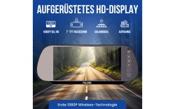 Sistem video marsarier wireless Falcon cu cameră magnetică, monitor oglindă retrovizoare inregistrare video, incarcare solara - Img 5