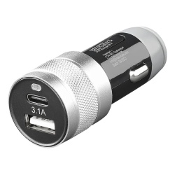 Stecher for car cigarette lighter socket 12V with USB C and A