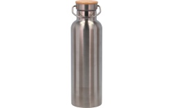 Termos Camplife din inox cu perete dublu și capac din bambus, 750 ml