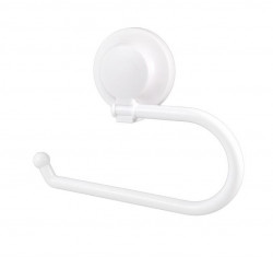 Toilet paper holder with suction cup fastening system