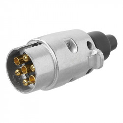 7-pin metal stecher for caravan or trailer plugs with cable mount, 12V - Img 2