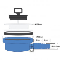 90 degree drain for stainless steel sink, outlet ∅ 20/25 mm - Img 3