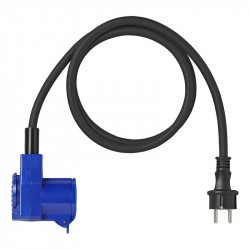 Adapter with heavy duty neoprene sleeve, Schuko plug and CEE/Schuko double socket (150 cm) - Img 4