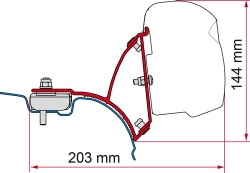 Adaptor pentru Fiamma F43 pe VW T5 / T6, sasiu scurt
