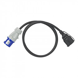 Adaptor with heavy duty neoprene sleeve, CEE stecher and Schuko plug (150 cm) - Img 2