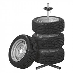 Aluminium Metal 4-Wheel Storage Rack, Rims with Car Tyres, Capacity 100kg - Img 2